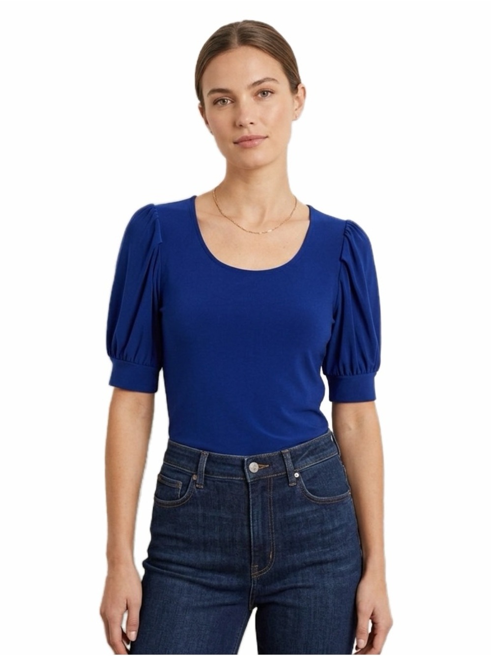 CeCe Royal Blue Puff Sleeve Top